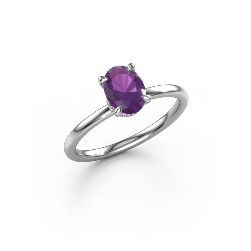 Verlobungsring Crystal OVL 3 950 Platin Amethyst 7,5x5,5 mm