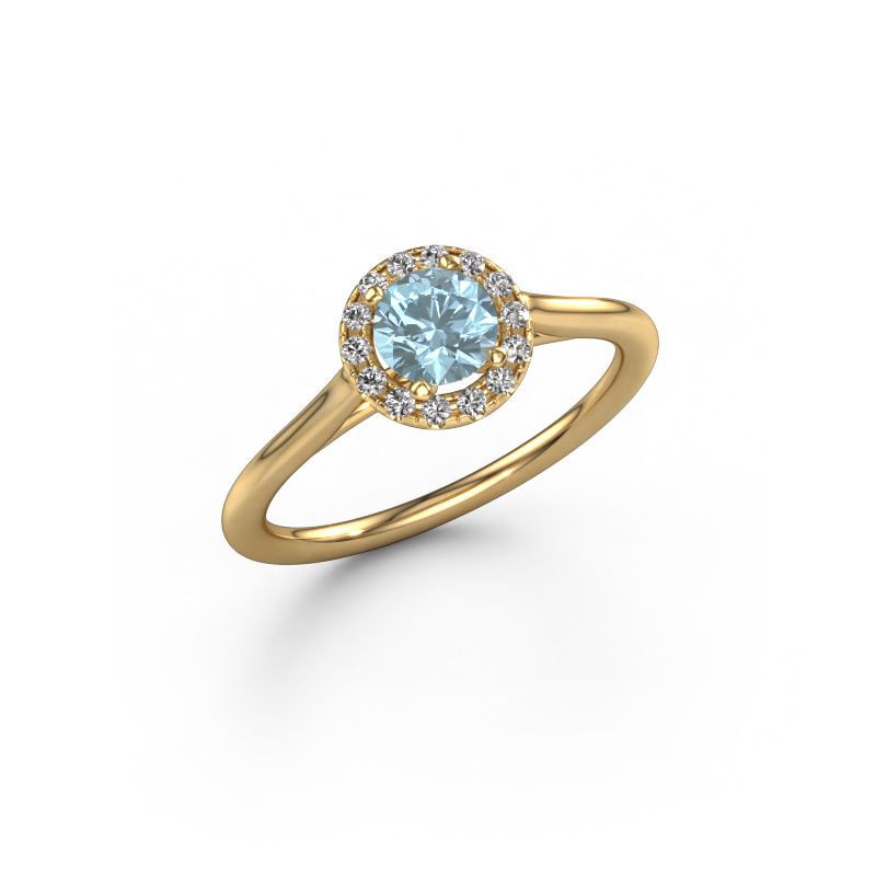Engagement ring Seline rnd 1 585 gold blue lab grown diamond 5 mm