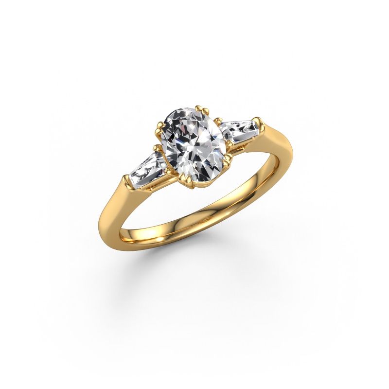 Engagement ring Indy OVL 585 gold lab grown diamond 1.52 crt