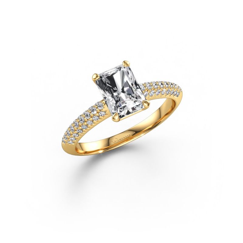 Engagement ring Morane RAD 585 gold lab grown diamond 1.777 crt
