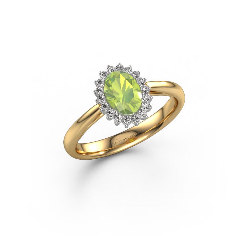 Verlobungsring Tilly ovl 1 585 Gold Peridot 7x5 mm
