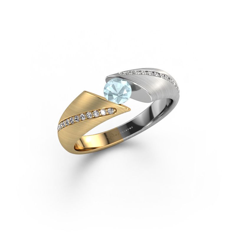 Engagement ring Hojalien 2 585 gold aquamarine 4.2 mm