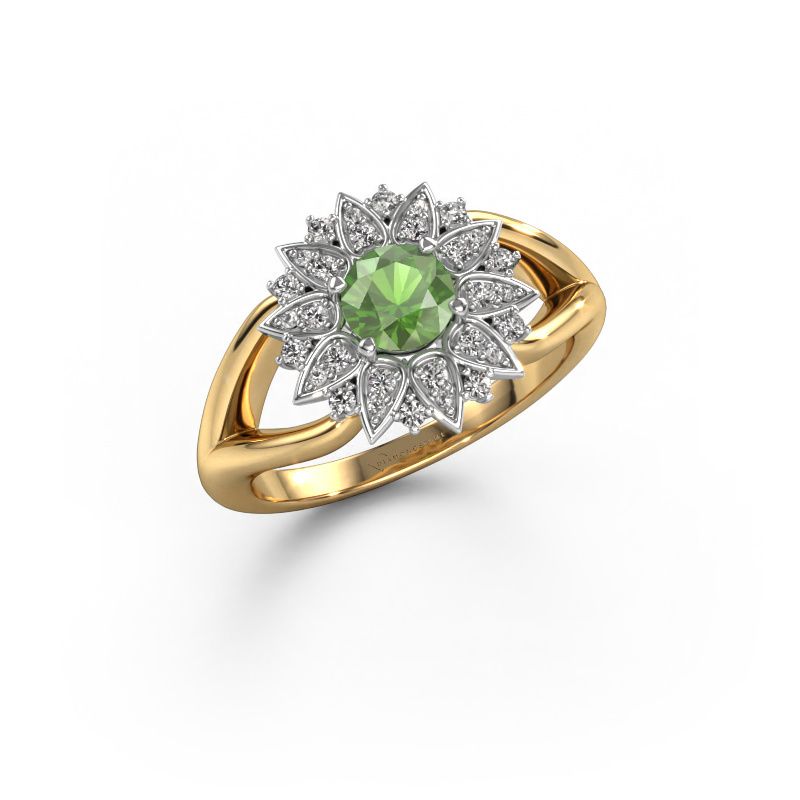 Ring Chasidy 1 585 Gold Turmalin grün 5 mm