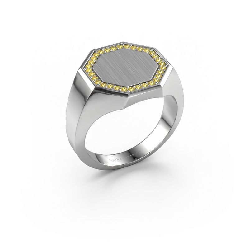Herrenring Floris Octa 3 950 Platin Gelb Saphir 1.2 mm