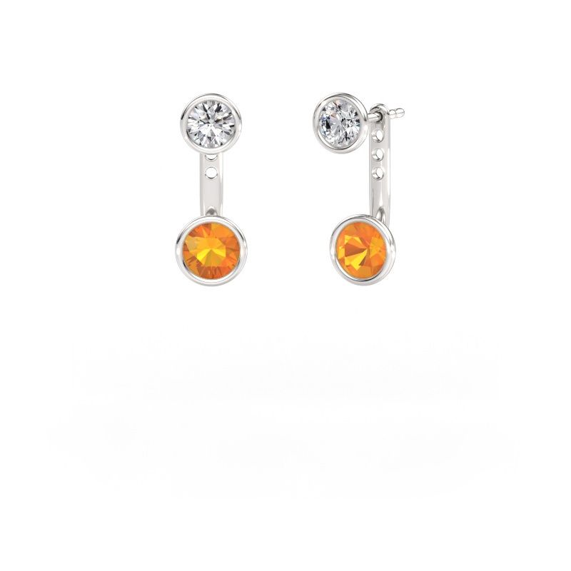 Ohrringe Halle 585 Weißgold Citrin 6 mm