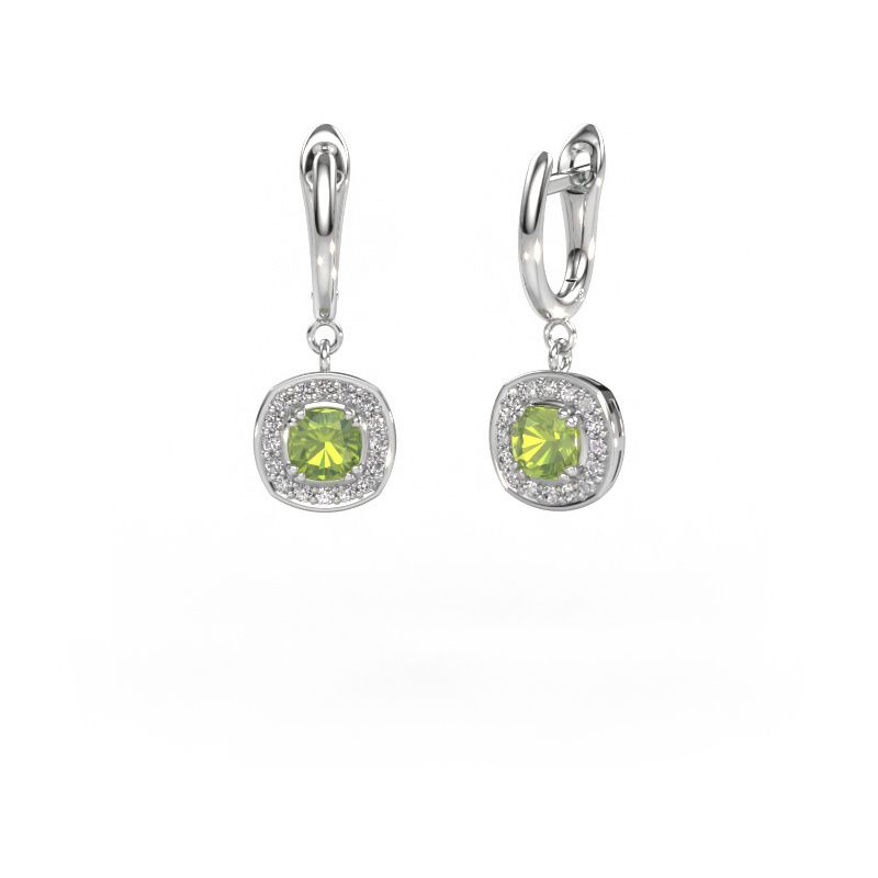 Pendants d'oreilles Marlotte 1 950 platine péridot 5 mm