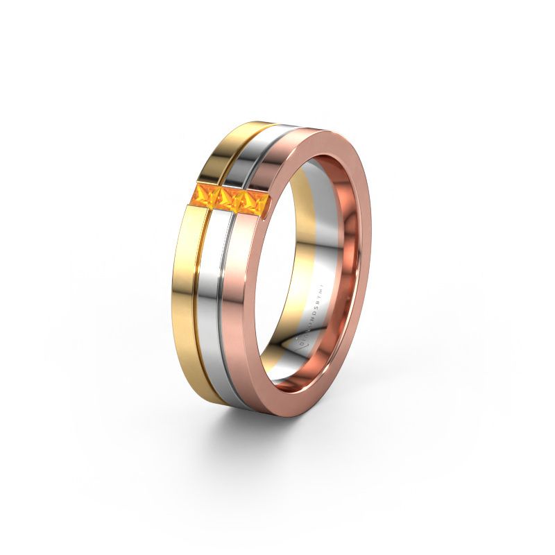 Wedding ring WH0428L16BP 585 rose gold citrin ±6x2 mm