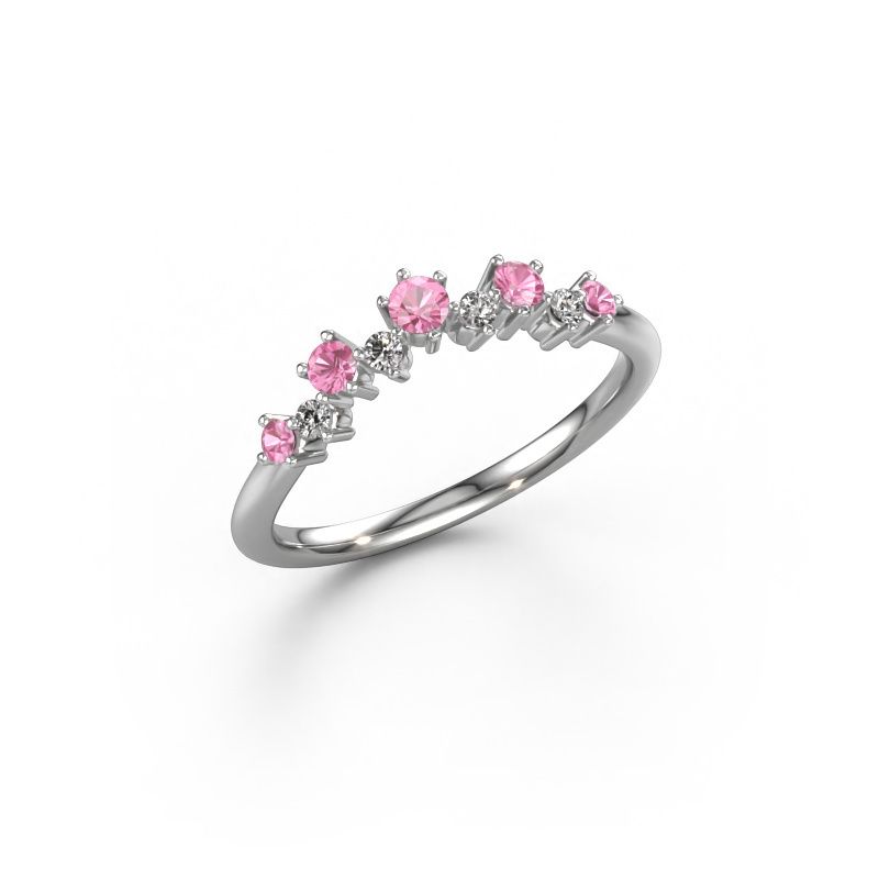 Bague superposable Carly A 585 or blanc saphir rose 2.5 mm