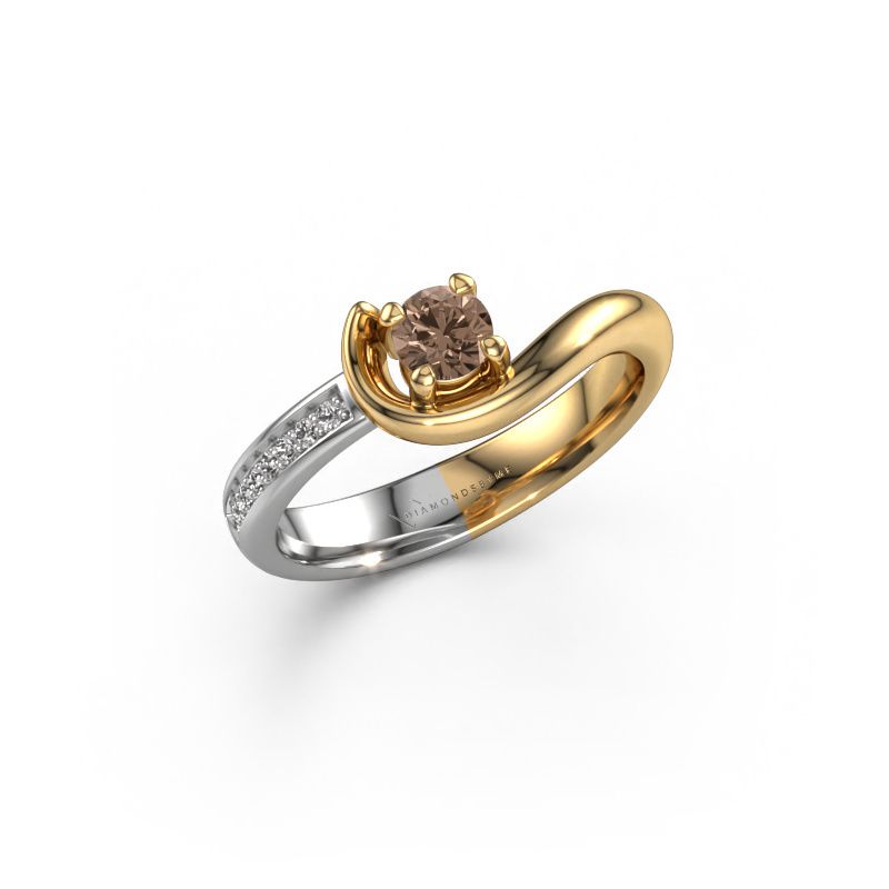 Verlovingsring Ceylin 585 goud bruine diamant 0.25 crt