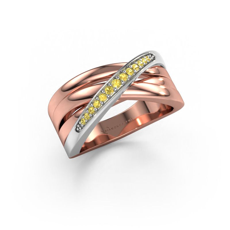Bague Renna 2 585 or rose saphir jaune 1 mm