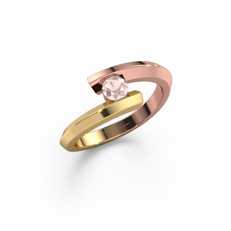 Ring Paulette 585 rose gold morganite champagne 3.4 mm
