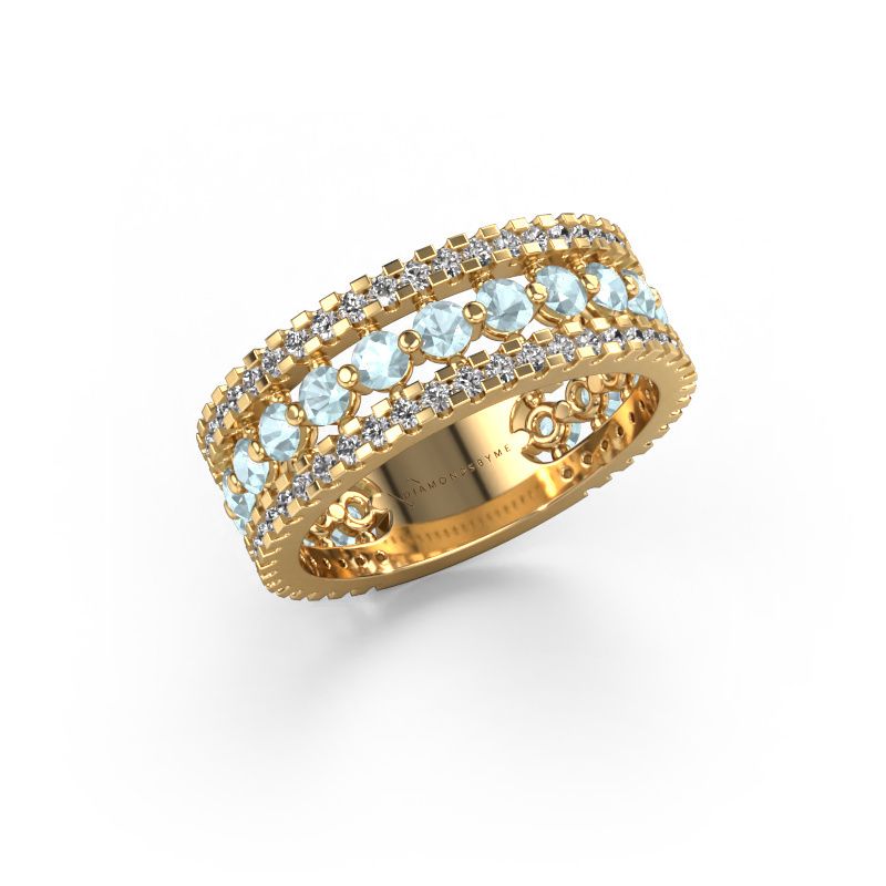 Ring Elizbeth 2 585 gold aquamarine 2.4 mm
