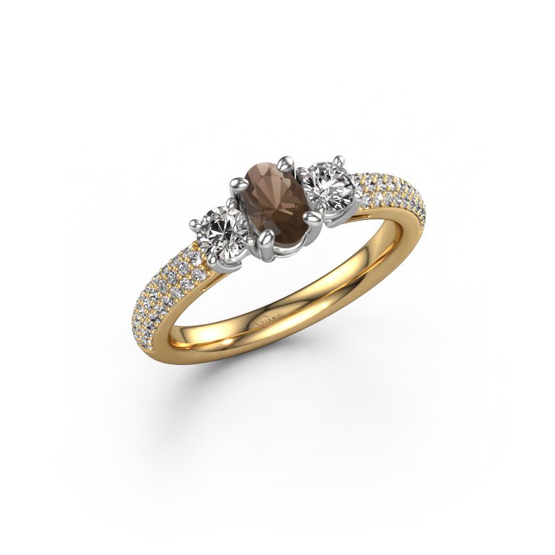 Verlobungsring Marielle OVL 585 Gold Rauchquarz 6.5x4.5 mm