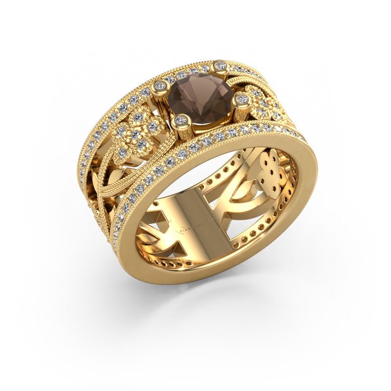 Ring Severine 585 Gold Rauchquarz 6 mm