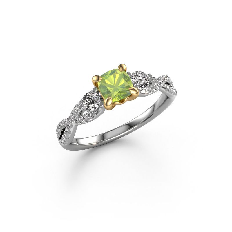 Verlovingsring Marilou CUS 585 witgoud peridoot 5 mm