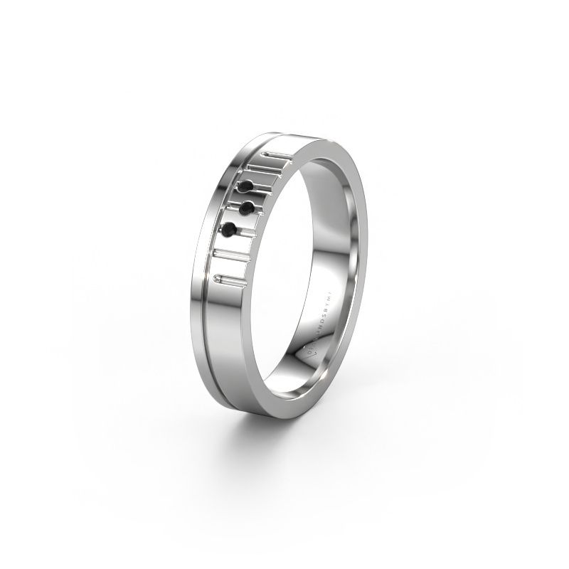 Bague d'amitié WH0332L14X 950 platine diamant noir ±4 x 1,5 mm