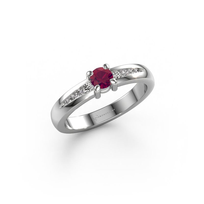 Verlobungsring Zohra 950 Platin Rhodolit 4 mm