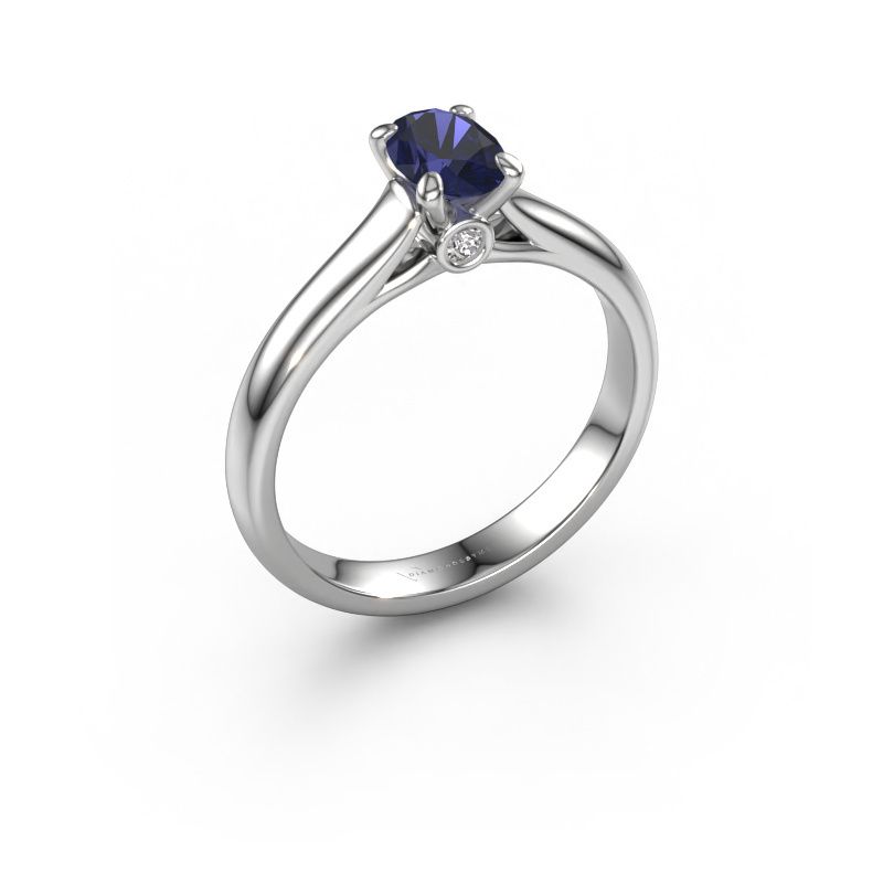 Verlobungsring Valorie ovl 1 950 Platin Saphir 6.5x4.5 mm