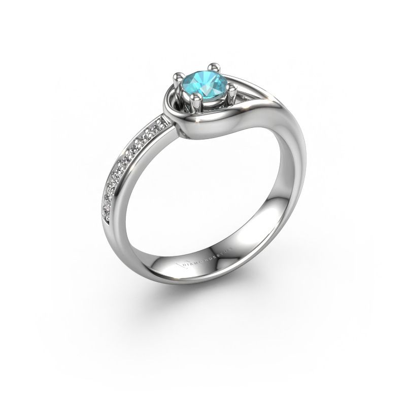 Ring Zara 950 platinum blue topaz 4 mm