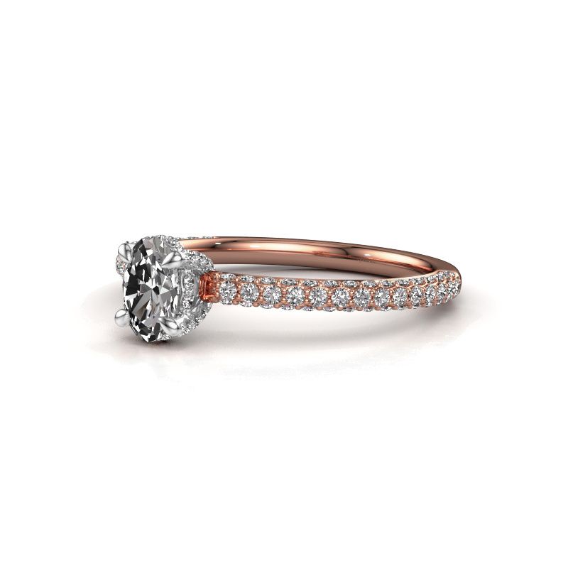 Image of Engagement ring saskia 2 ovl<br/>585 rose gold<br/>diamond 0.968 crt