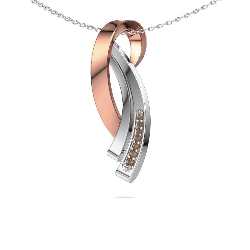 Pendentif Lida 585 or rose diamant brun 0.064 crt