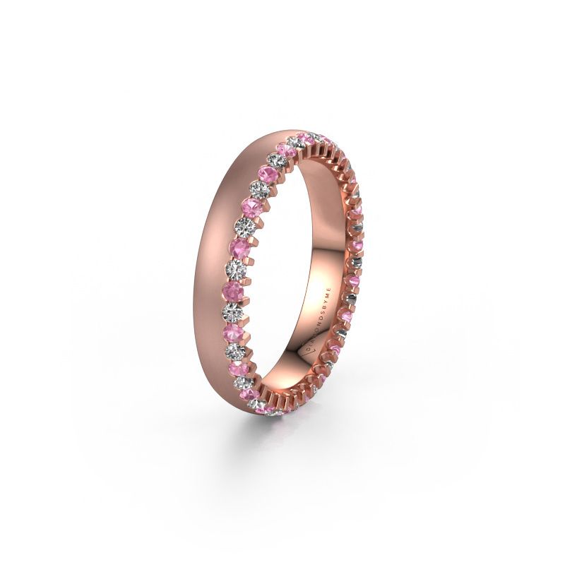 Wedding ring WH2138L24B 585 rose gold pink sapphire ±4x2 mm