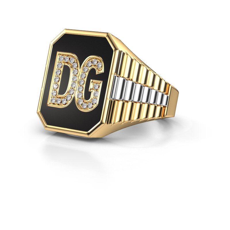 Afbeelding van Rolex Stijl Ring Stephan 3<br/>585 goud<br/>Lab-grown diamant 0.005 crt
