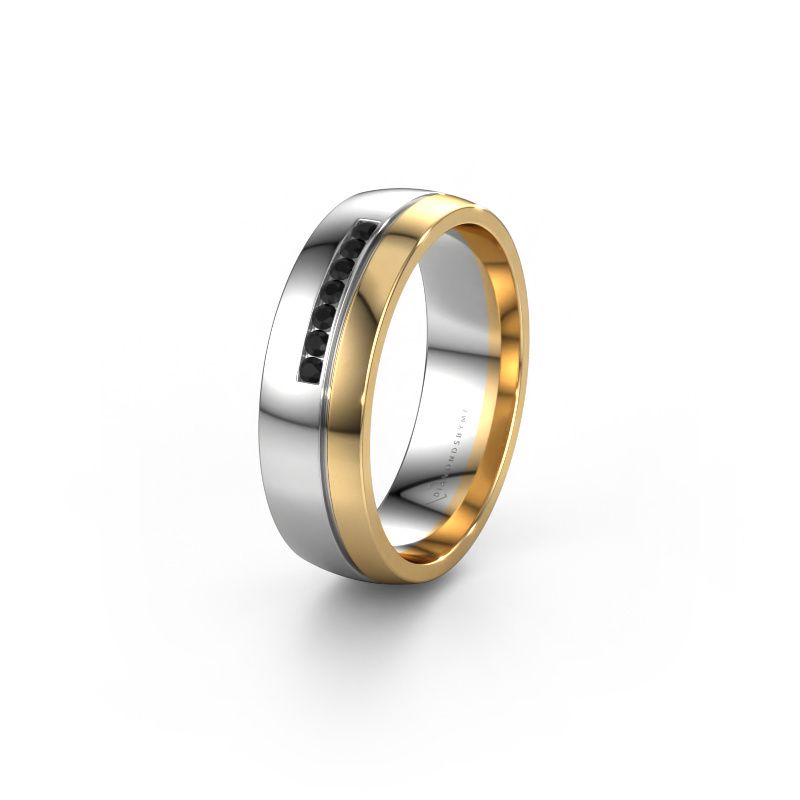 Wedding ring WH0308L26AP 585 white gold black diamond ±6x1.7 mm