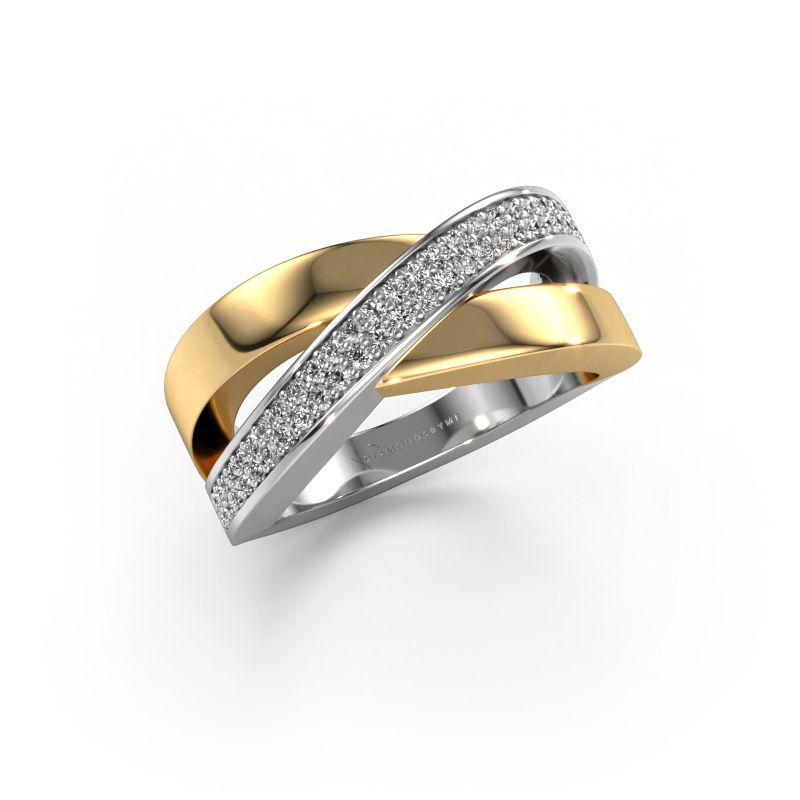 Bague Denisse 585 or blanc diamant synthétique 0.335 crt
