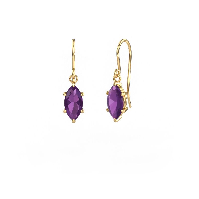 Drop earrings Laurie MRQ 1 585 gold amethyst 10x5 mm