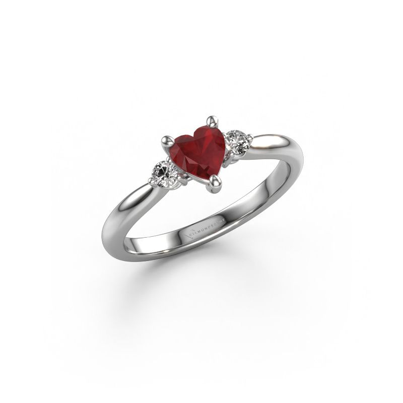 Bague de fiançailles Lieselot HRT 950 platine rubis 5 mm