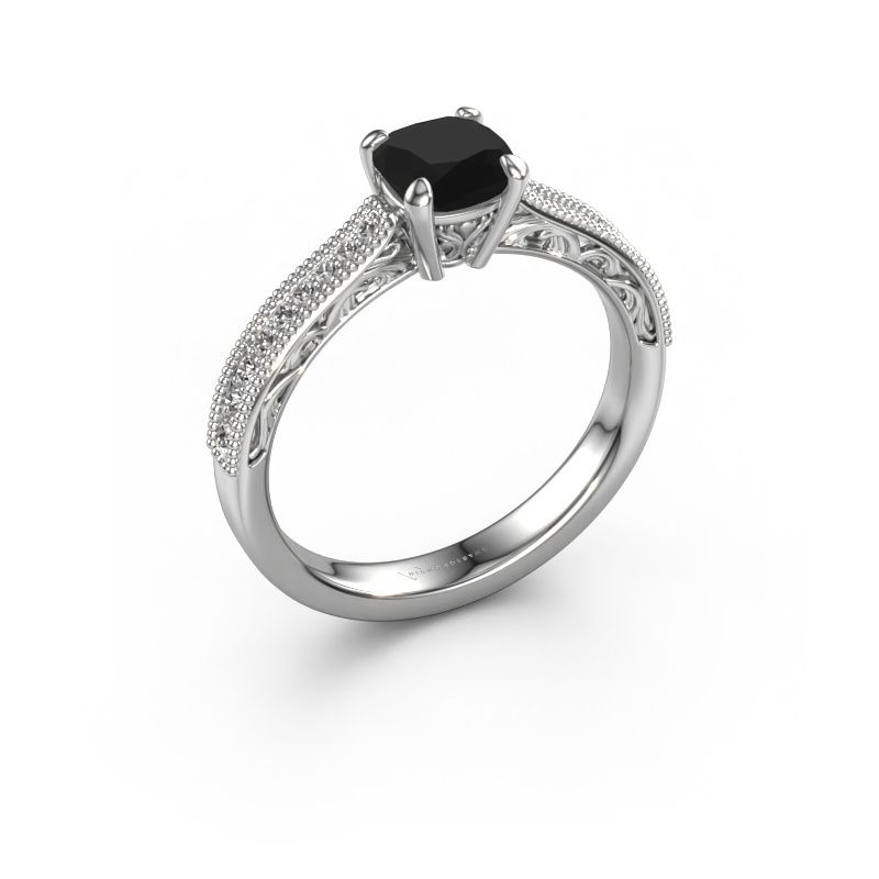 Engagement ring Shonta CUS 585 white gold black diamond 1.284 crt