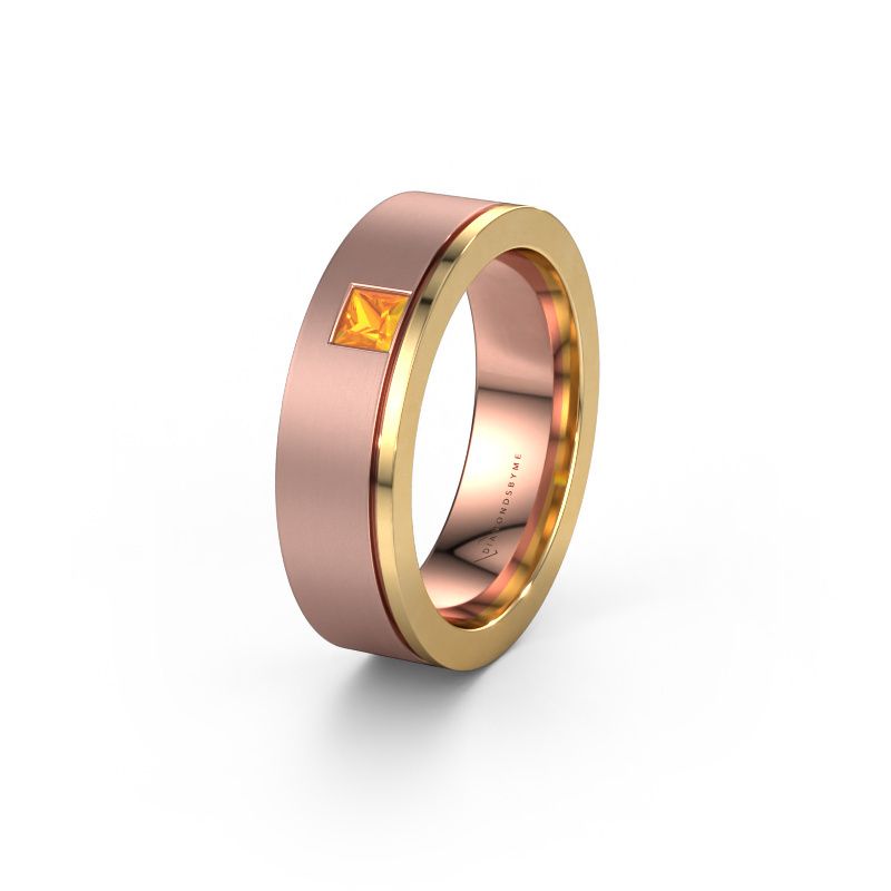 Wedding ring WH0550L16CMP 585 rose gold citrin ±6x2.2 mm