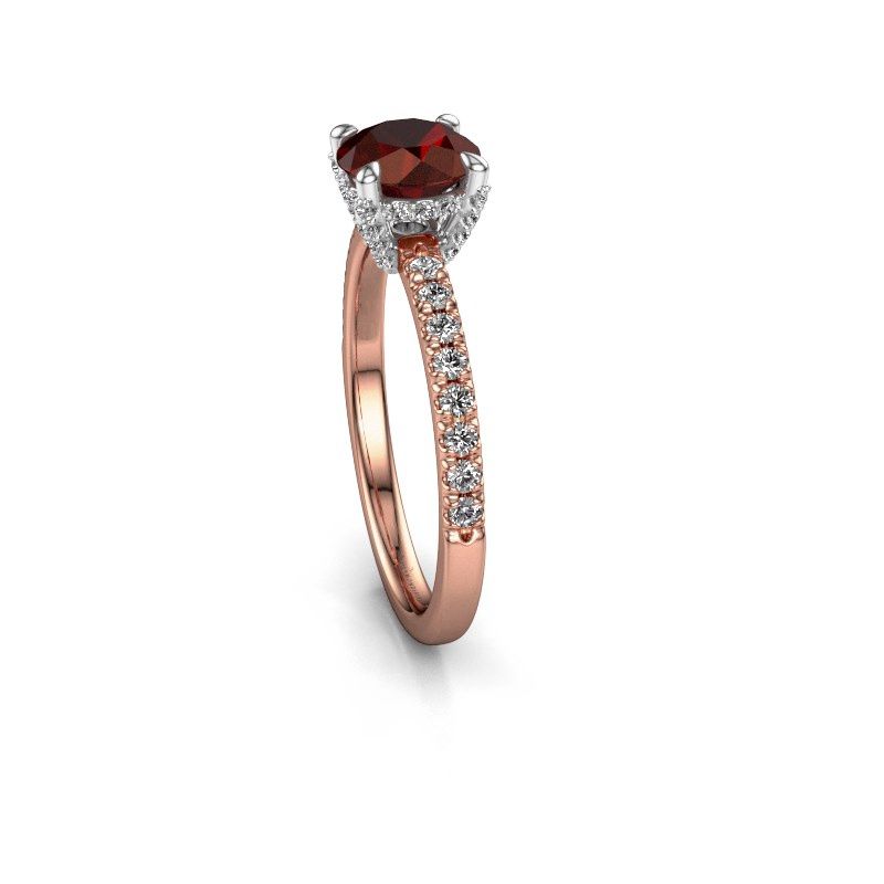 Image of Engagement ring saskia rnd 1<br/>585 rose gold<br/>Garnet 6.5 mm