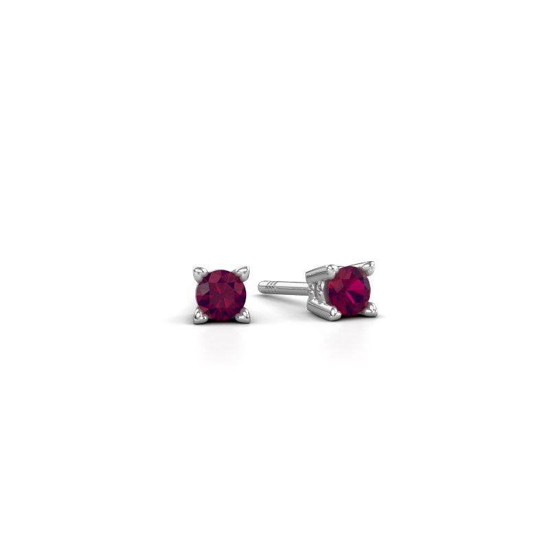 Image of Stud earrings Cather 585 white gold rhodolite 3.7 mm