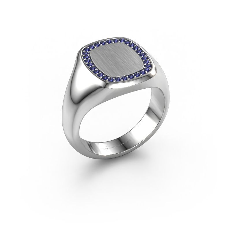 Men's ring Floris Cushion 3 585 white gold sapphire 1.2 mm