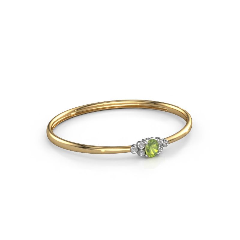 Slavenarmband Lucy 585 goud peridoot 8x6 mm