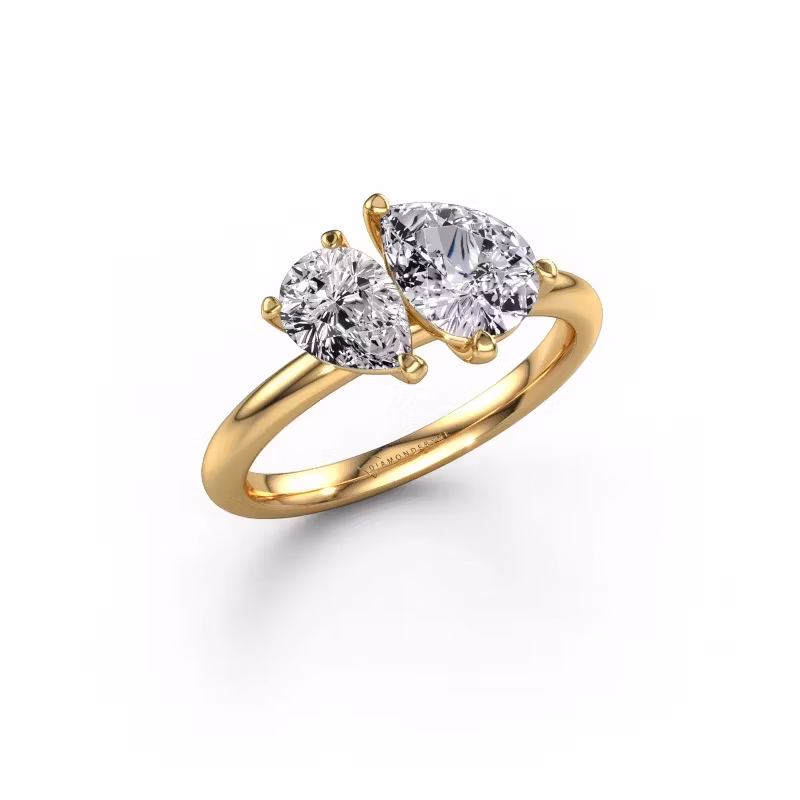 Engagement ring Toi et Moi PER-PER 585 gold lab grown diamond 1.65 crt