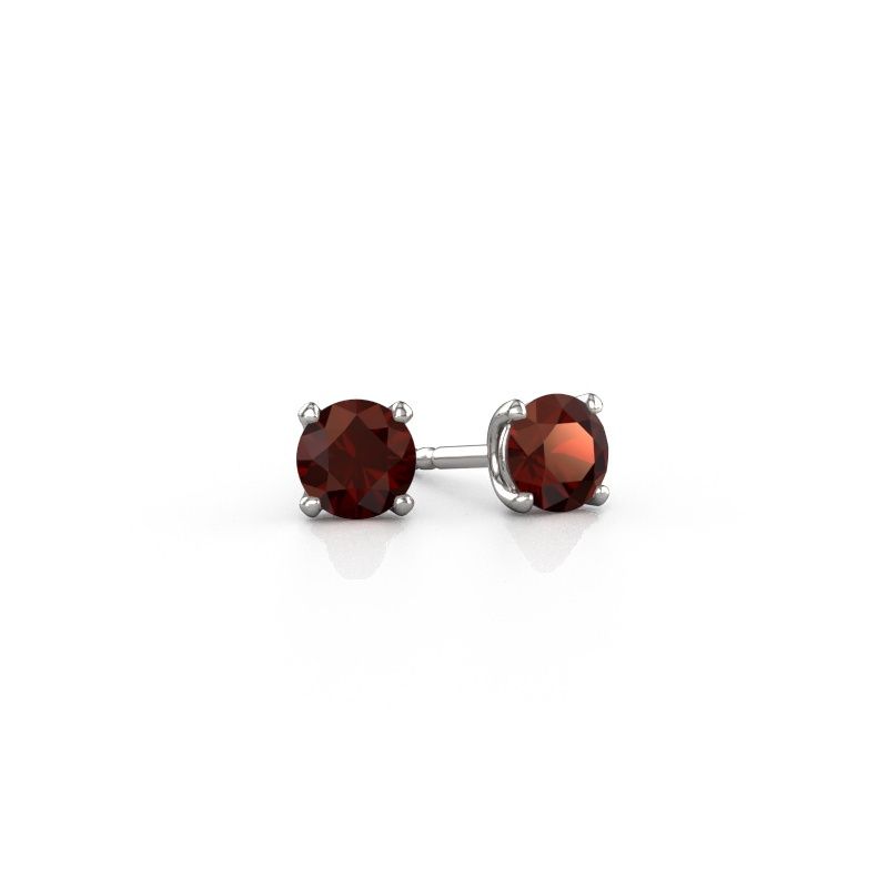 Clous d'oreilles Sam RND 585 or blanc grenat 5 mm