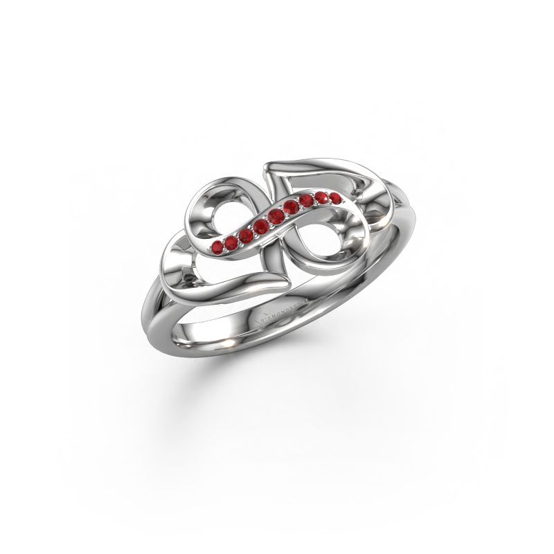Ring Rowie 950 Platin Rubin 0.9 mm