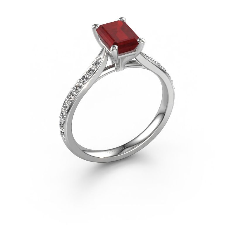 Engagement ring Mignon EME 2 950 platinum ruby 7x5 mm
