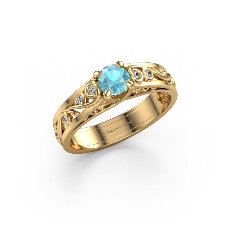 Ring Quinty 585 gold blue topaz 4.7 mm