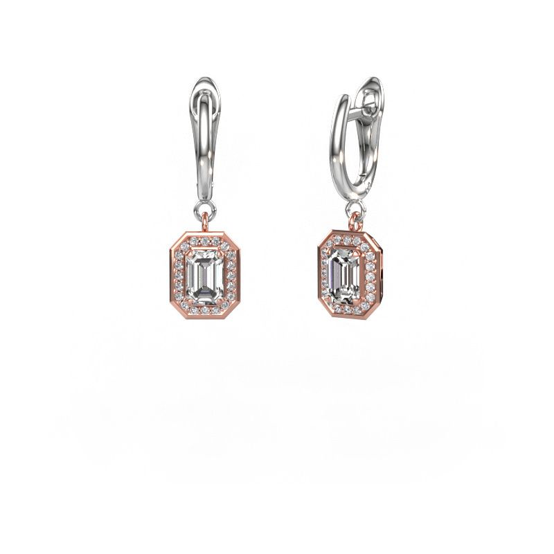Pendants d'oreilles Dodie 1 585 or rose diamant 1.50 crt
