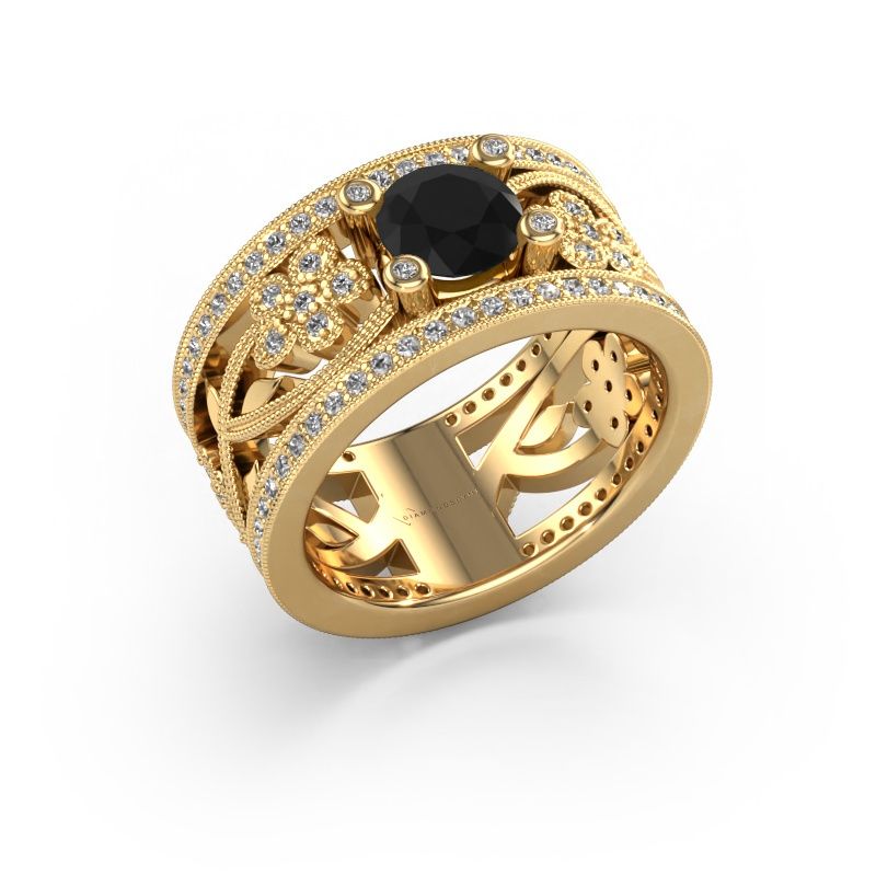 Bague Severine 585 or jaune diamant noir 1.565 crt