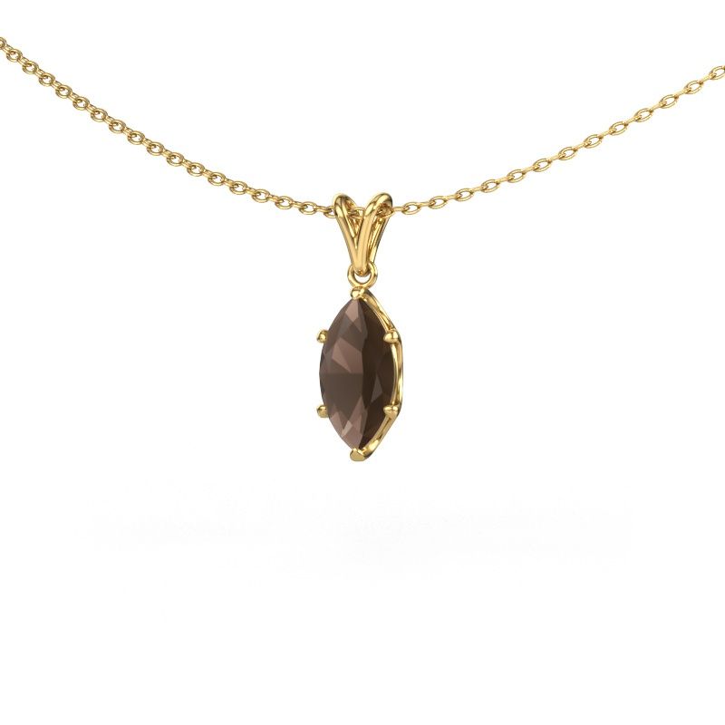 Pendant Sam MRQ 585 gold smokey quartz 10x5 mm