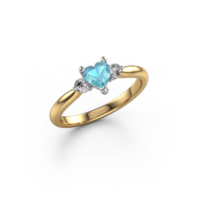Engagement ring Lieselot HRT 585 gold blue topaz 5 mm
