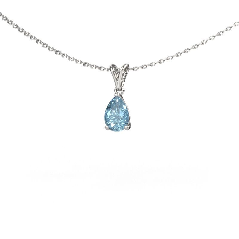 Pendant Sam PER 950 platinum blue lab grown diamond 7x5 mm