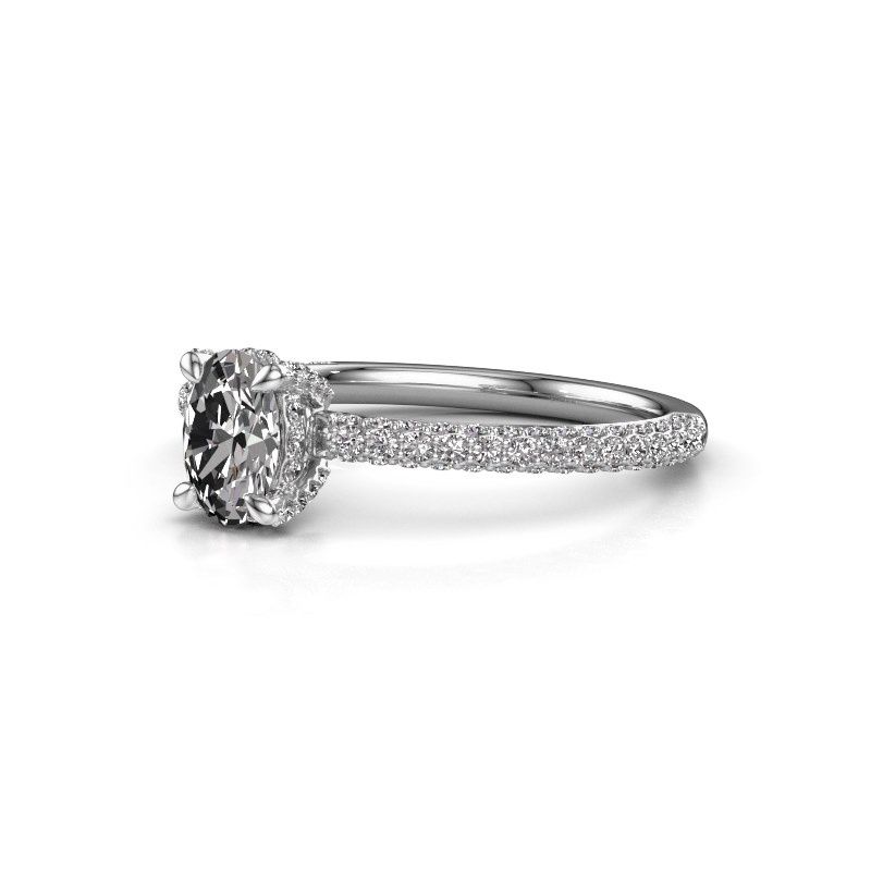 Image of Engagement ring saskia 2 ovl<br/>585 white gold<br/>diamond 1.178 crt