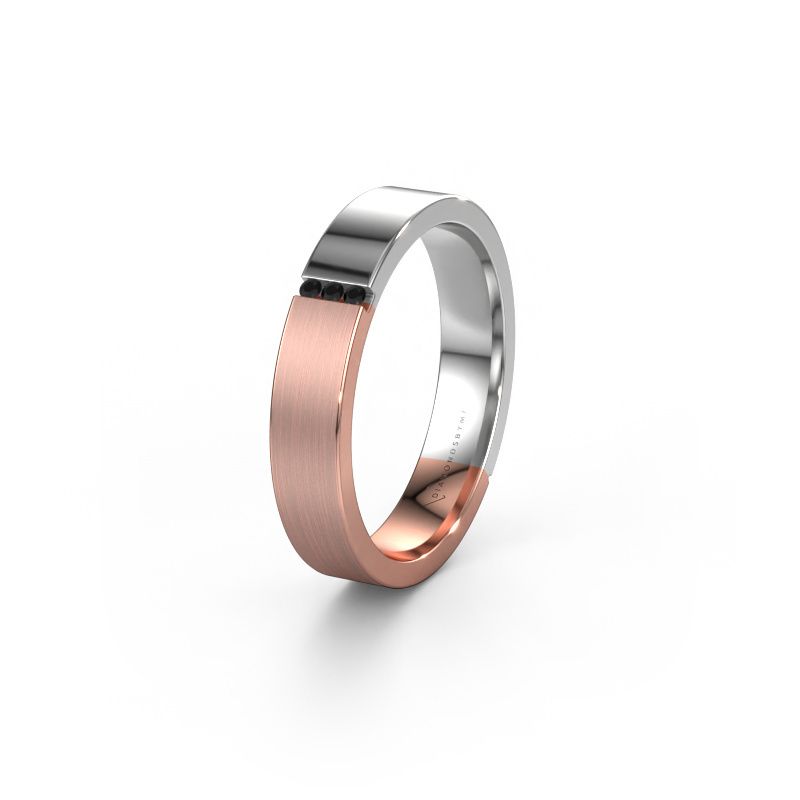 Wedding ring WH1103L14AMP 585 rose gold black diamond ±4x1.7 mm