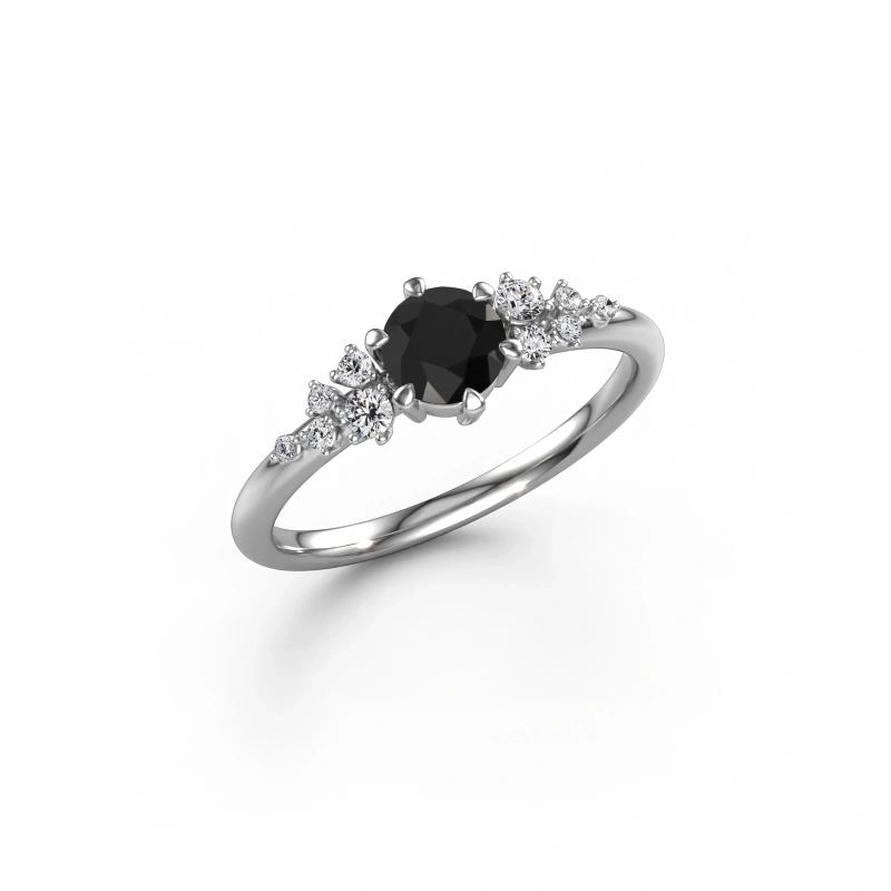 Verlovingsring Royce RND 585 witgoud zwarte diamant 0.60 crt
